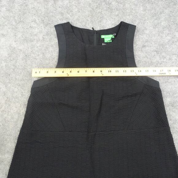 Armani Exchange Dress Womens 6 Ribbed Textured Breezy Summer Swing Black Cotton - Picture 4 of 12